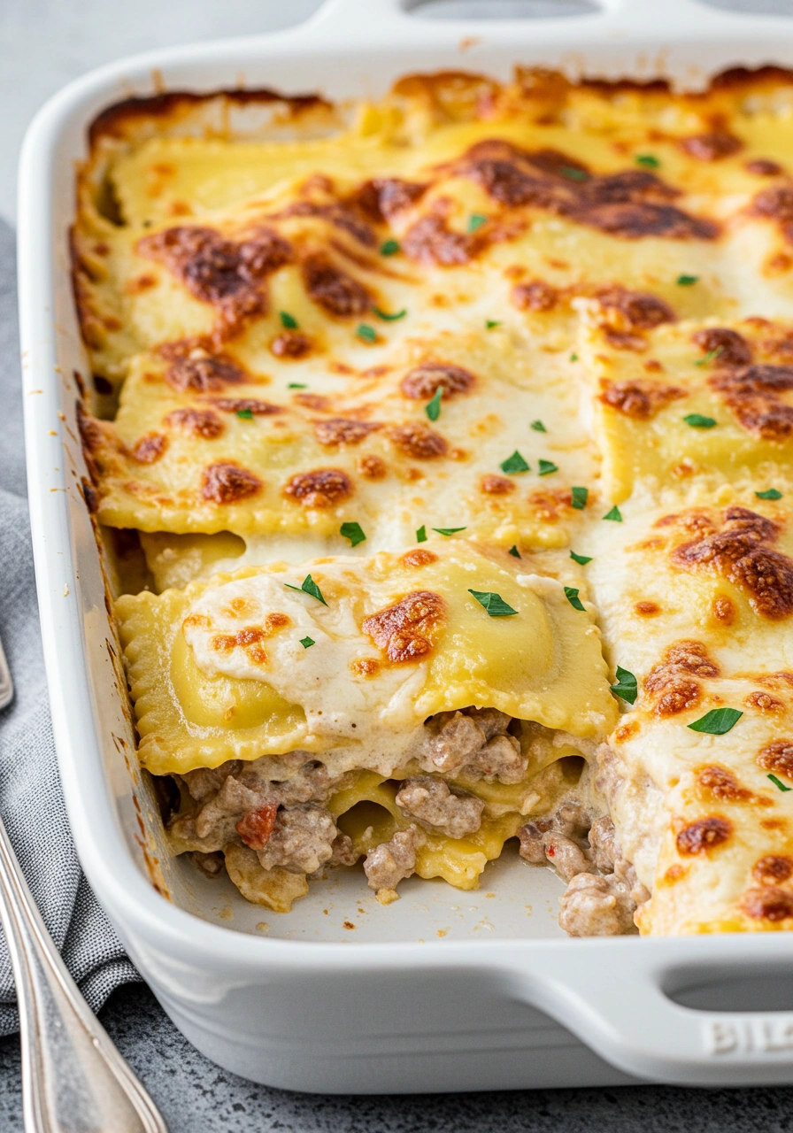 Sausage Alfredo Ravioli Lasagna - tertiary view